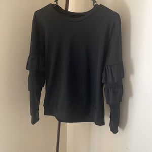 Ruffle Sleeve Sweatshirt and Long Pants Tracksuit